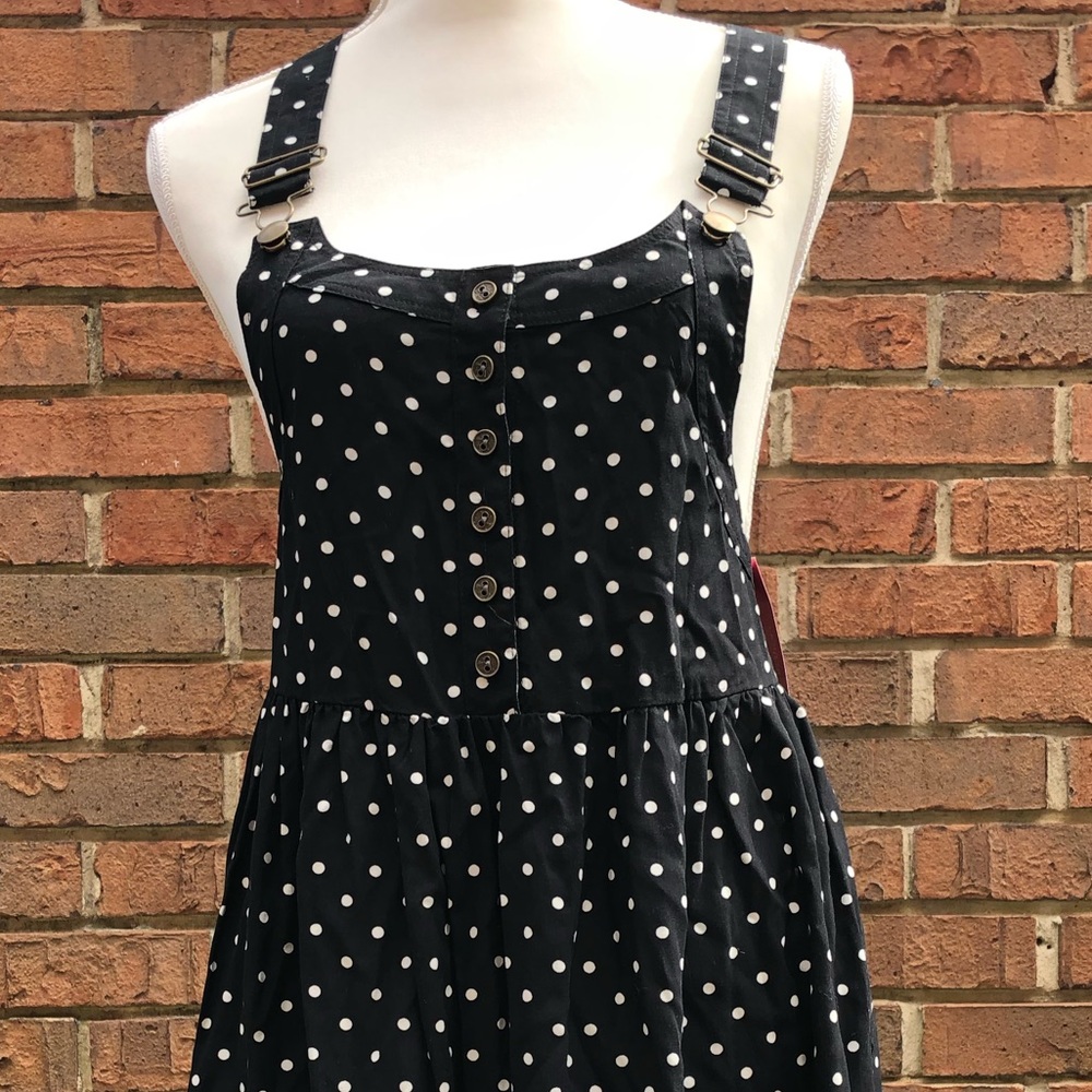 Polka dot overall dress